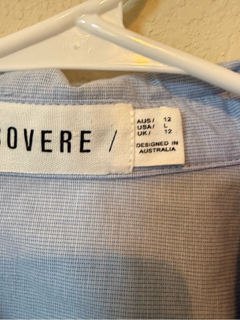 Sovere Revolve Dixie Wrap Shirt Dress Blue Cotton Poplin Mini Sz L12 Long Sleeve - Picture 6 of 8